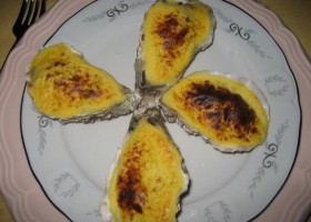 Huitres gratinées au sabayon de champagne