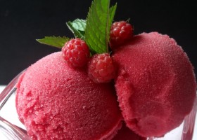 Sorbet framboises, citron vert