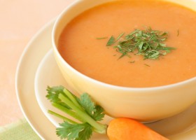 Soupe carottes, curry, coco