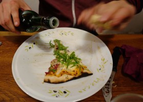 Pizza coppa, roquette