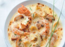 Langoustines (ou coquilles St Jacques) au sabayon de champagne