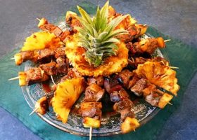 Brochettes de canard à l’ananas (ou abricots)