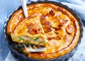 La tourte aux 4 P….poivrée, poulet, pommes, pruneau d’Agnes